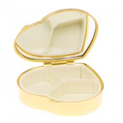 Таблетница &amp;quot;Сердце&amp;quot; на 3 отделения камень лиственит цвет золото