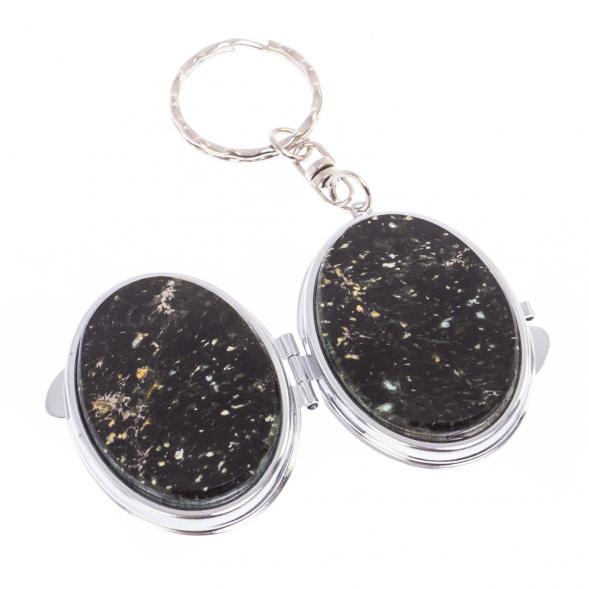 Складное зеркало брелок из мусковита овальное 126634