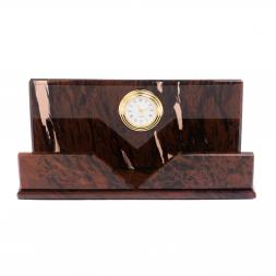 Настольная визитница из обсидиана