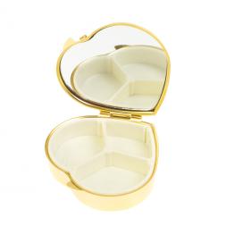 Таблетница &amp;quot;Сердце&amp;quot; ящерица со стразами на 3 отделения змеевик цвет золото