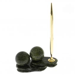 Композиция "Два шара" из змеевика с ручкой 4,5 см