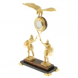 Часы &amp;quot;Гладиаторы&amp;quot; из яшмы и долерита 17х8х27 см