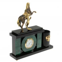 Настольный мини- набор из малахита &amp;quot;Конь с попоной&amp;quot;