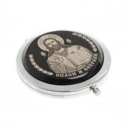 Зеркало с иконой &amp;quot;Спаси и сохрани&amp;quot; из черного обсидиана