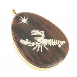 Брелок-кулон знак зодиака "Рак" камень обсидиан