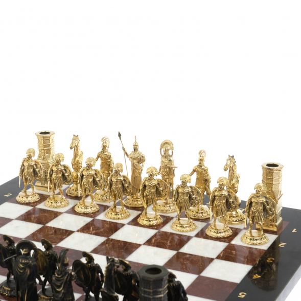 Шахматы подарочные &amp;quot;Спарта&amp;quot; фигуры бронза / мрамор, лемезит 127960