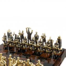 Шахматы &amp;quot;Нефтяники&amp;quot; фигуры бронза доска 40х40 см из обсидиана