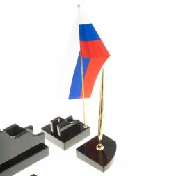 Письменный набор "Гордый лев" черный обсидиан