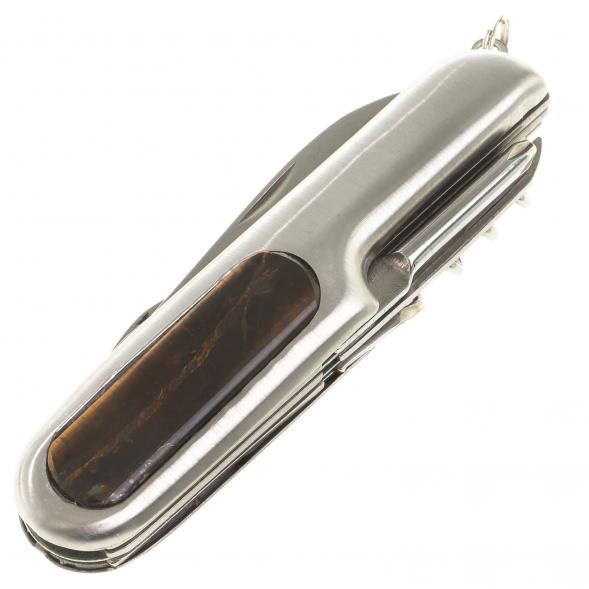 Нож мультитул складной 7 в 1 с камнем тигровый глаз 123865