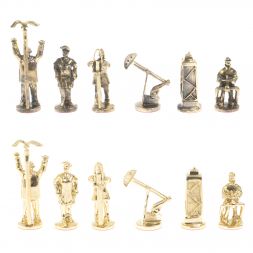 Шахматы подарочные &amp;quot;Нефтяники&amp;quot; 44х44 см лемезит мрамор