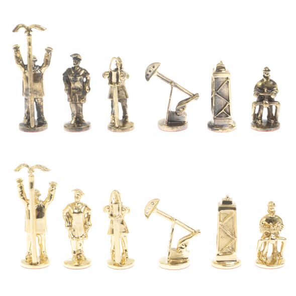 Шахматы подарочные &amp;quot;Нефтяники&amp;quot; 44х44 см лемезит мрамор 127412