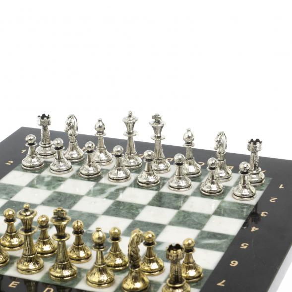 Шахматы турнирные &amp;quot;Стаунтон&amp;quot; из мрамора и змеевика 28х28 см 127732