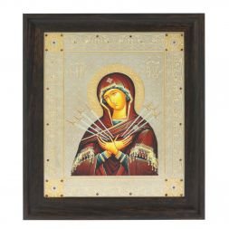 Икона &amp;quot;Семистрельная БМ&amp;quot; 24,5х28,5х2 см Златоуст