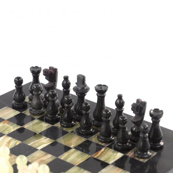 Каменные шахматы &amp;quot;Поединок&amp;quot; камень оникс доска 25х25 см 121655