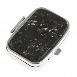 Таблетница на 2 отделения камень мусковит цвет серебро