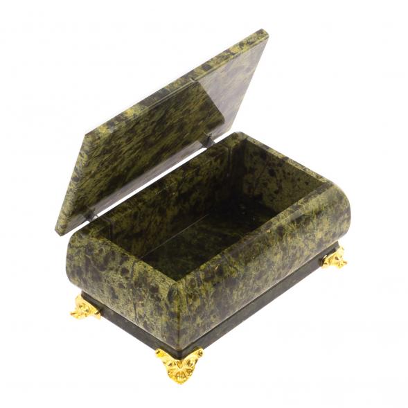 Шкатулка из змеевика &amp;quot;Ларец&amp;quot; на ножках 10,5х6х6 см 124912