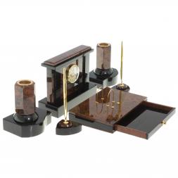 Письменный набор &amp;quot;Королевский&amp;quot; из обсидиана