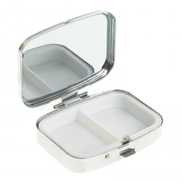 Таблетница на 2 отделения камень лазурит цвет серебро 122762