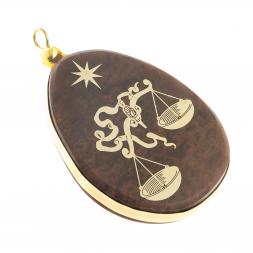 Брелок-кулон знак зодиака "Весы" камень обсидиан