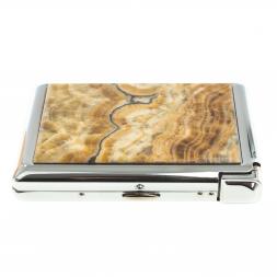 Портсигар на 20 сигарет с зажигалкой камень оникс