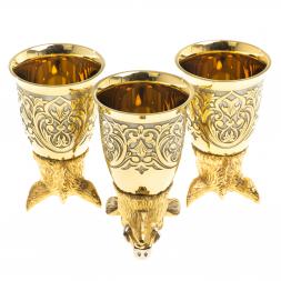 Подарочный набор &amp;quot;Кабан&amp;quot; фляжка и 3 стопки перевертыша Златоуст