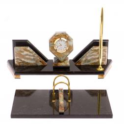 Письменный прибор &amp;quot;Эталон&amp;quot; камень офиокальцит