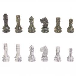 Набор игр &amp;quot;Герб России&amp;quot; 3 в 1: шахматы, шашки, нарды камень змеевик мрамор