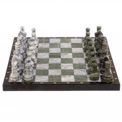 Набор игр &amp;quot;Герб России&amp;quot; 3 в 1: шахматы, шашки, нарды камень змеевик мрамор