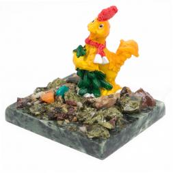 Сувенир &amp;quot;Петух с елкой №2&amp;quot; змеевик