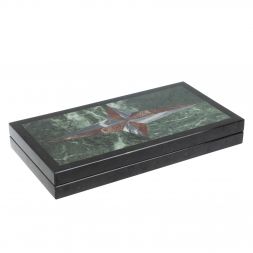 Каменные нарды &amp;quot;Звезда&amp;quot; лемезит, серый мрамор