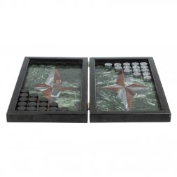 Каменные нарды &amp;quot;Звезда&amp;quot; лемезит, серый мрамор