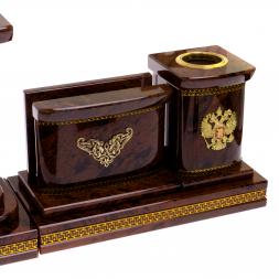 Письменный прибор из обсидиана &amp;quot;Королевский&amp;quot; 12 предметов