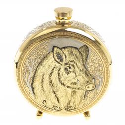 Подарочный набор &amp;quot;Кабан&amp;quot; фляжка и 2 стопки перевертыша Златоуст