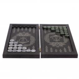 Нарды с гравировкой &amp;quot;Черноморский флот&amp;quot; из гранита