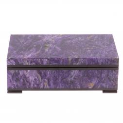 Шкатулка из камня чароит 17х10х6 см