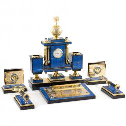 Письменный набор руководителя &amp;quot;Держава&amp;quot; камень лазурит