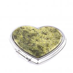 Зеркальце &quot;Сердце&quot; из змеевика цвет серебро