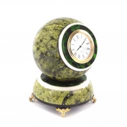 Подарочные часы &amp;quot;Шар Антистресс&amp;quot; из камня змеевик 11х11х14 см