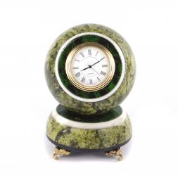 Подарочные часы &amp;quot;Шар Антистресс&amp;quot; из камня змеевик 11х11х14 см