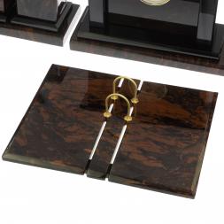 Настольный прибор "Золотой" камень обсидиан