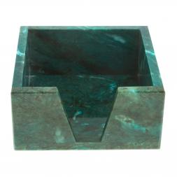 Лоток для бумаг &amp;quot;Кубарик&amp;quot; из темно-зеленого змеевика 11х11х5 см