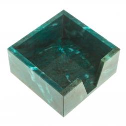 Лоток для бумаг &amp;quot;Кубарик&amp;quot; из темно-зеленого змеевика 11х11х5 см