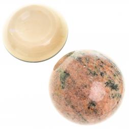 Сувенир &amp;quot;Шар Антистресс&amp;quot; из розового мрамора 9 см на подставке