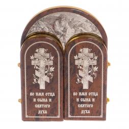 Икона складная "10 заповедей" арка большая камень обсидиан