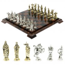Шахматы &amp;quot;Рыцари крестоносцы&amp;quot; доска 40х40 см из обсидиана