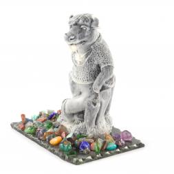 Сувенир &amp;quot;Бык - авторитет&amp;quot; из мрамолита на подставке из змеевика