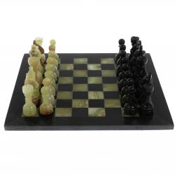 Настольные шахматы из оникса "Поединок" доска 30х30 см