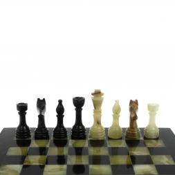 Настольные шахматы из оникса "Поединок" доска 30х30 см