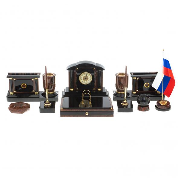 Письменный набор &amp;quot;Контракт&amp;quot; камень обсидиан 122340