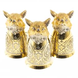 Подарочный набор &amp;quot;Лиса&amp;quot; фляжка и 3 стопки перевертыша Златоуст